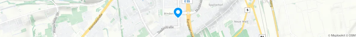 Kartendarstellung des Standorts für Apotheke Bindermichl in 4020 Linz